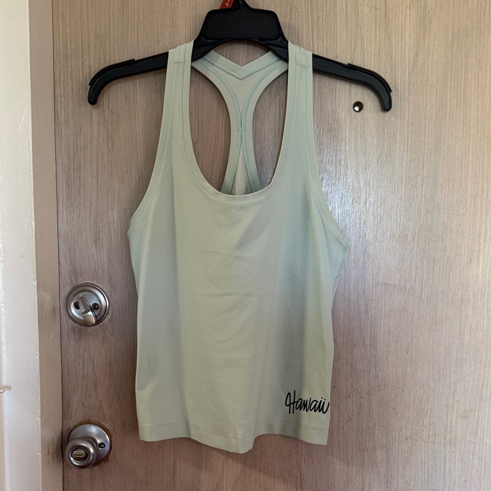 Lululemon Women's Green Tank Top HAWAII print RARE